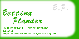 bettina plander business card